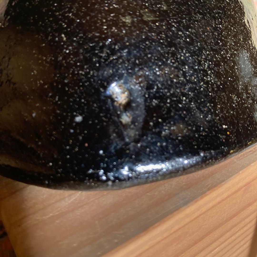 『黒楽茶碗』共箱無　時代物　￼13.3×6×4.7cm 茶道具