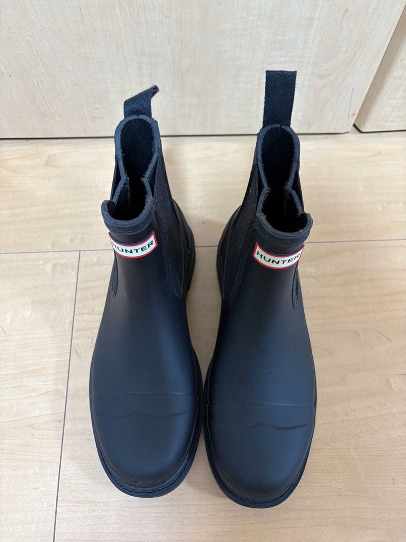 HUNTER ブラック チェルシーブーツ