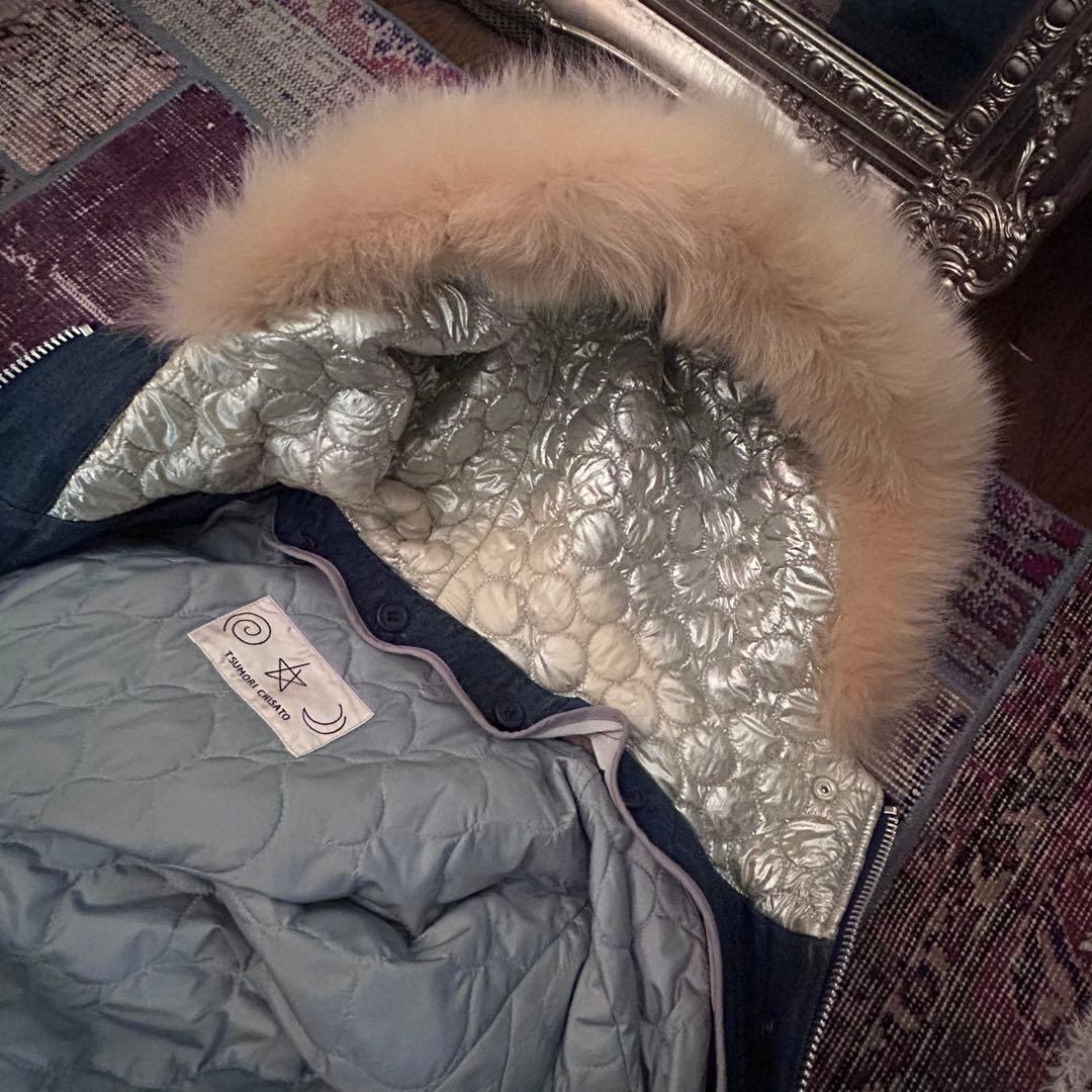 【美品】ツモリチサト モッズコート デニム✖️コーデュロイ ファー付き