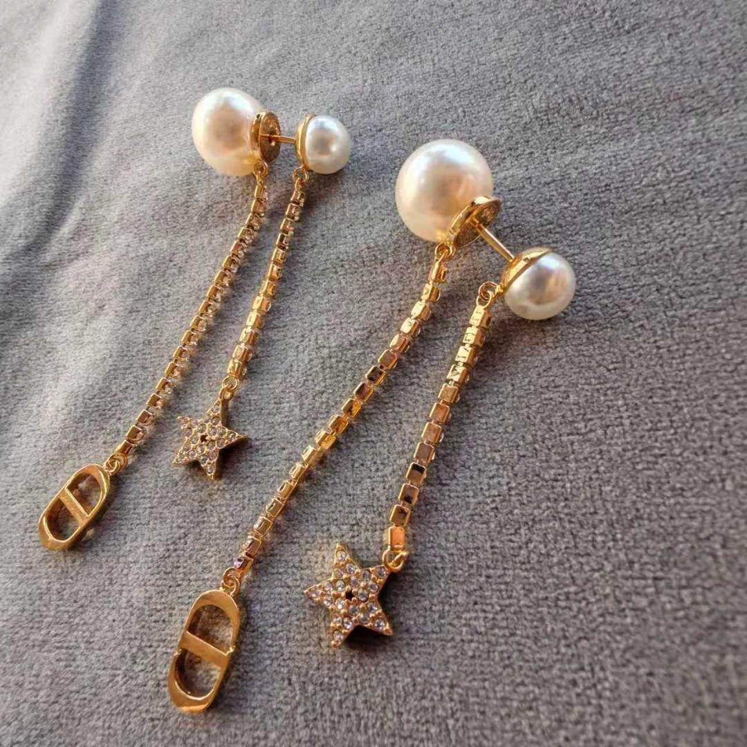 ピアス ロング ゴールド CDチャーム スター