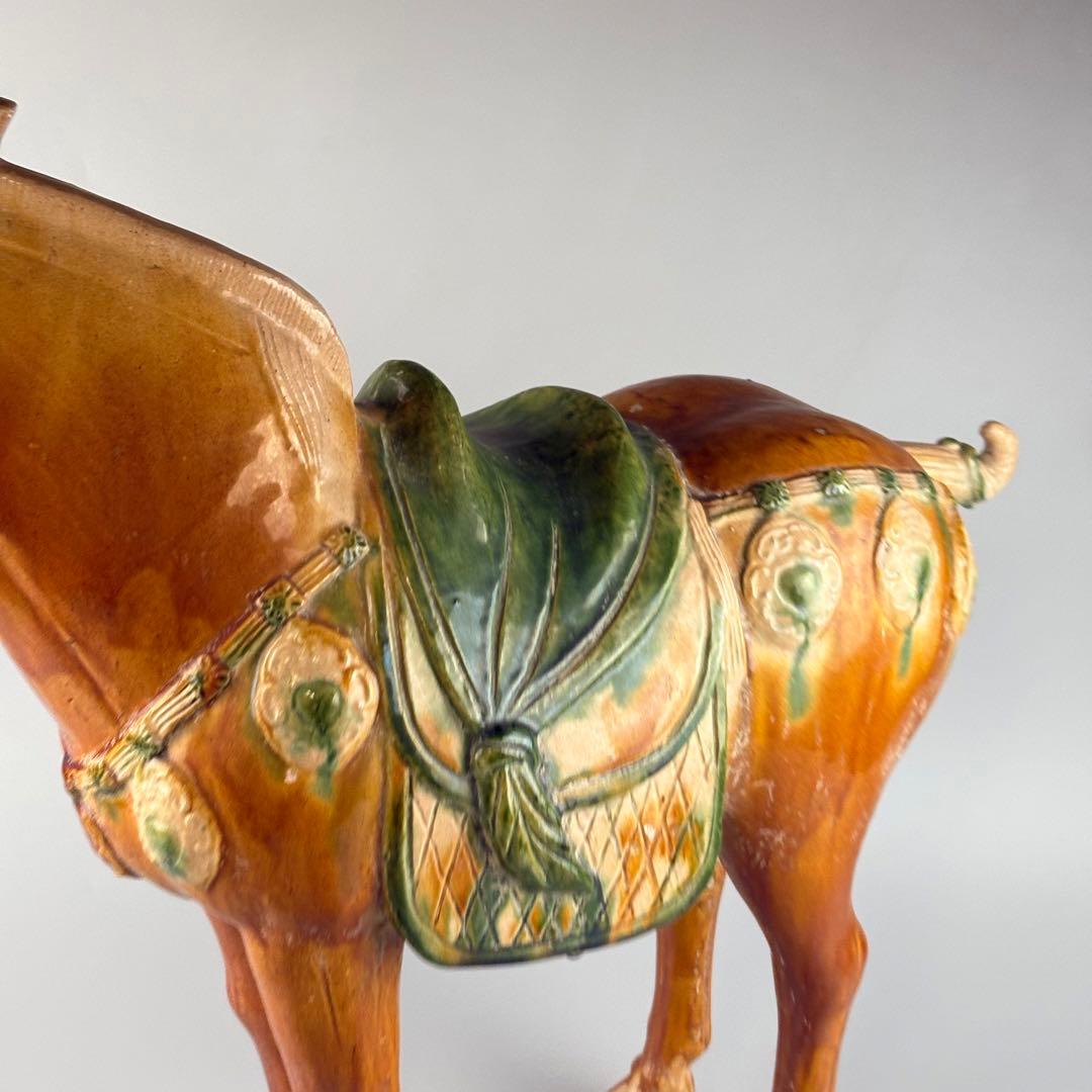 中国 馬 土器 彩陶 三彩