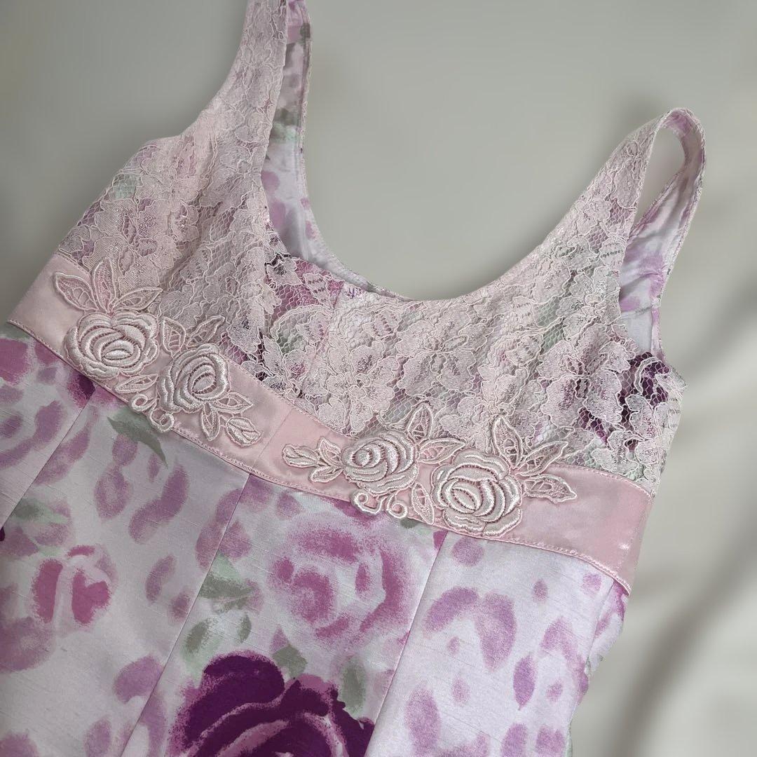 ジーザスディアマンテ サイズ40 ぼかしバラ柄小悪魔ワンピ