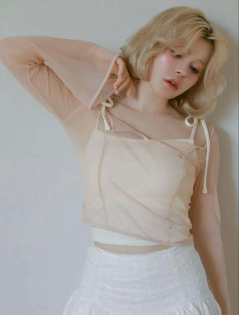 andmary Roy tulle set tops beige アンドマリー