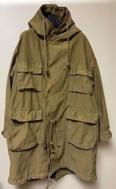 45Rの麦サテンの モッズコート　希少W釦仕様