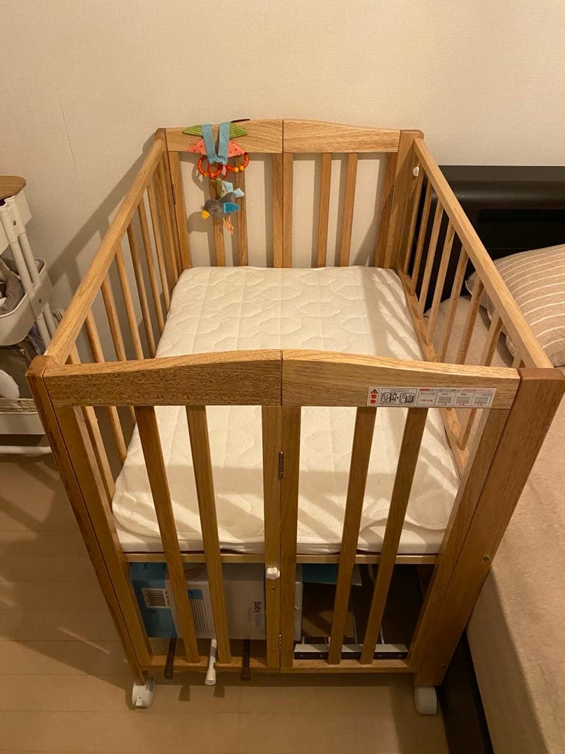【美品⭐️送料込み】KATOJI ミニベビーベッド(60×90) ナチュラル
