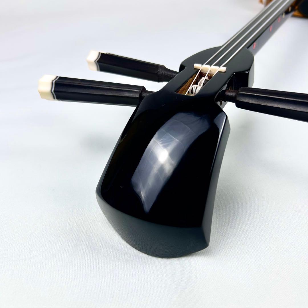 【美品】沖縄 三線 本革 蛇革 ハードケース付 付属品多数 初心者入門