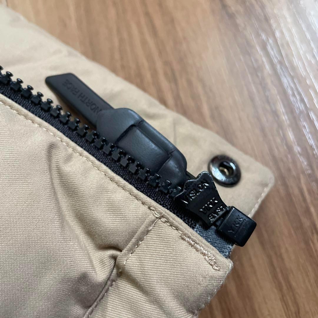 Sノースフェイスマットブラックベージュミドル丈ダウンジャケットコートパーカ