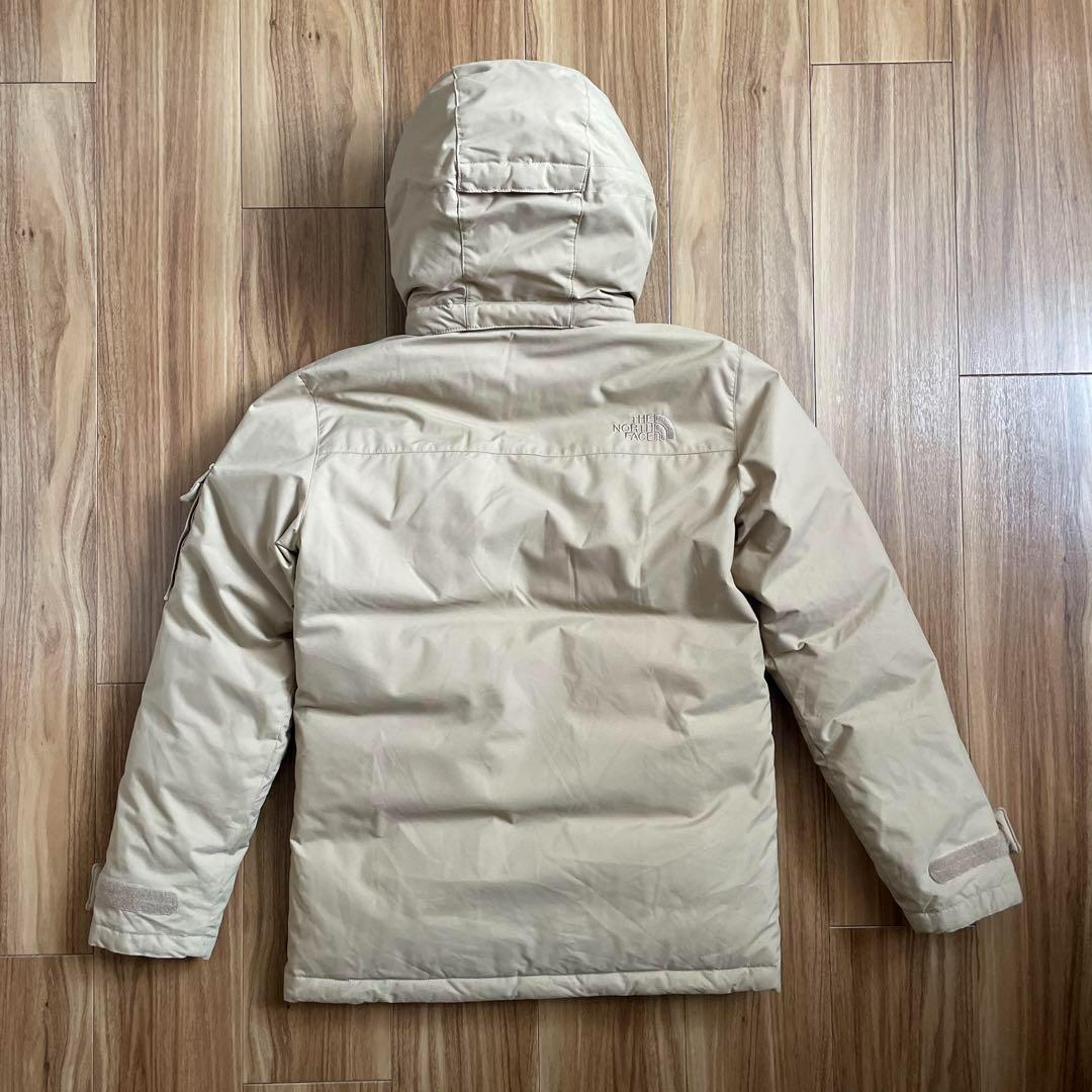 Sノースフェイスマットブラックベージュミドル丈ダウンジャケットコートパーカ