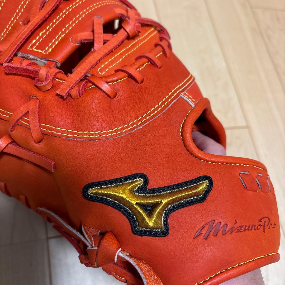 MizunoPro 軟式グローブ オレンジ（左利き用）