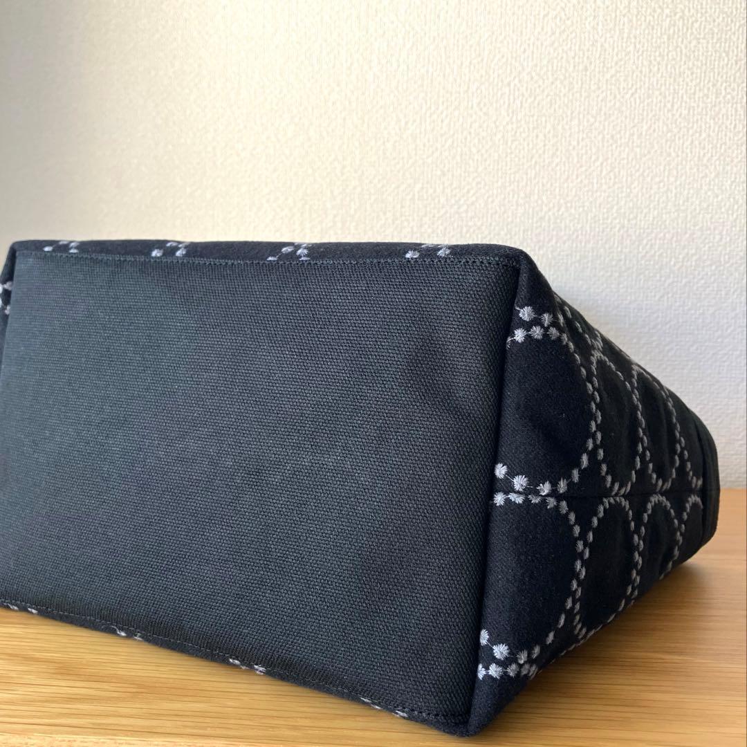 トートバッグ　dopタンバリン ブラック(刺繍グレー)