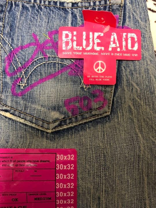 Aqua Timez 直筆サイン入り デニム ジーンズ メンズ