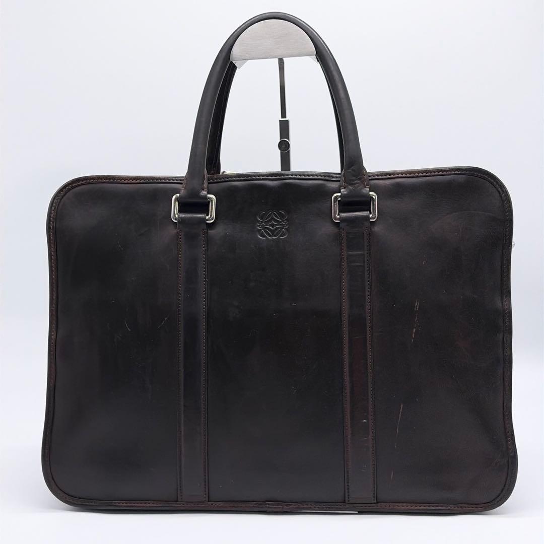 LOEWE ロエベ ビジネスバック アナグラム ブリーフケース ブラウン