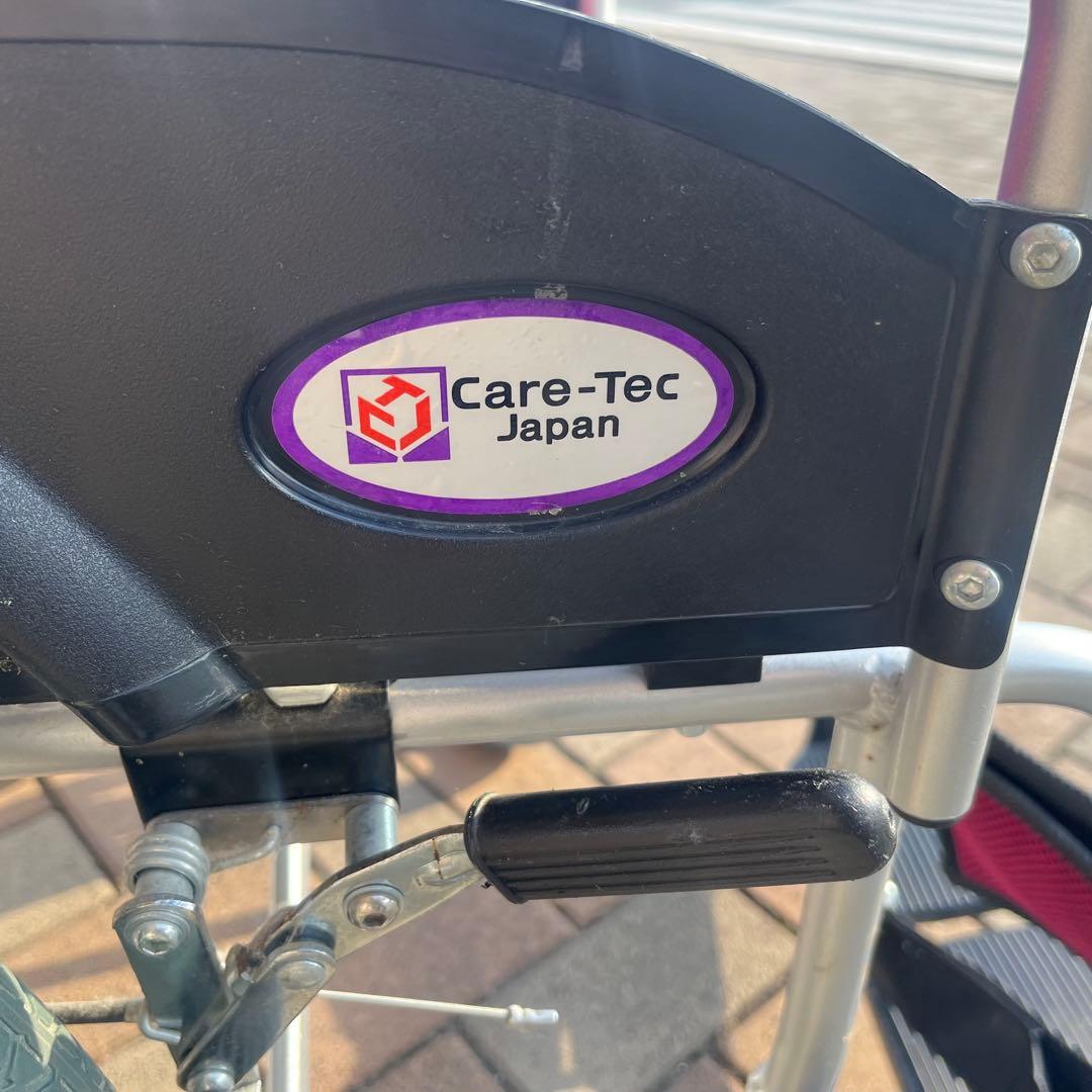 美品 Care-Tec 車椅子 CA-10SU レッド 折りたたみ 自走式
