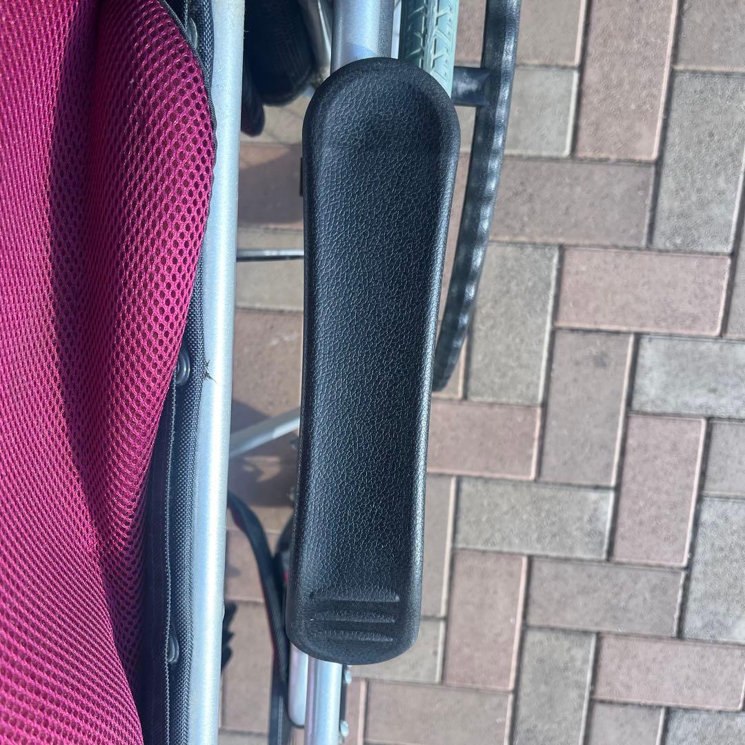 美品 Care-Tec 車椅子 CA-10SU レッド 折りたたみ 自走式