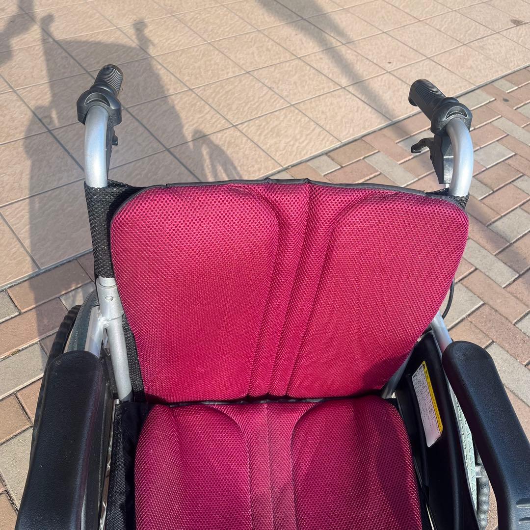 美品 Care-Tec 車椅子 CA-10SU レッド 折りたたみ 自走式