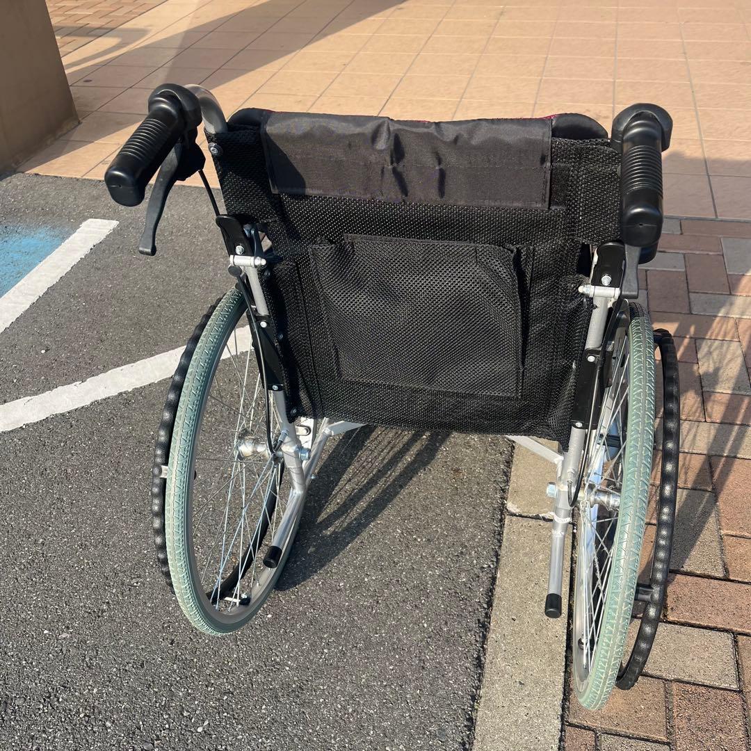 美品 Care-Tec 車椅子 CA-10SU レッド 折りたたみ 自走式