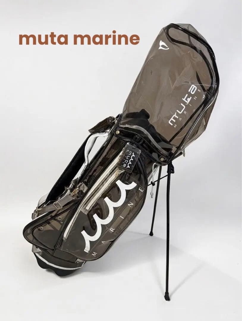 MUTA marin スタンド キャディバッグ ブラウン/クリア スケルトン