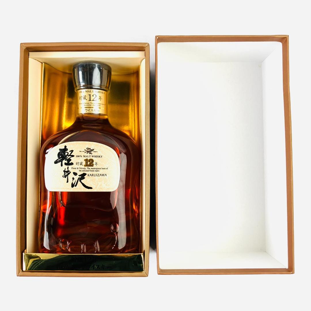 極美品　メルシャン 軽井沢 貯蔵12年 100%モルトウイスキー　箱付き　轻井泽