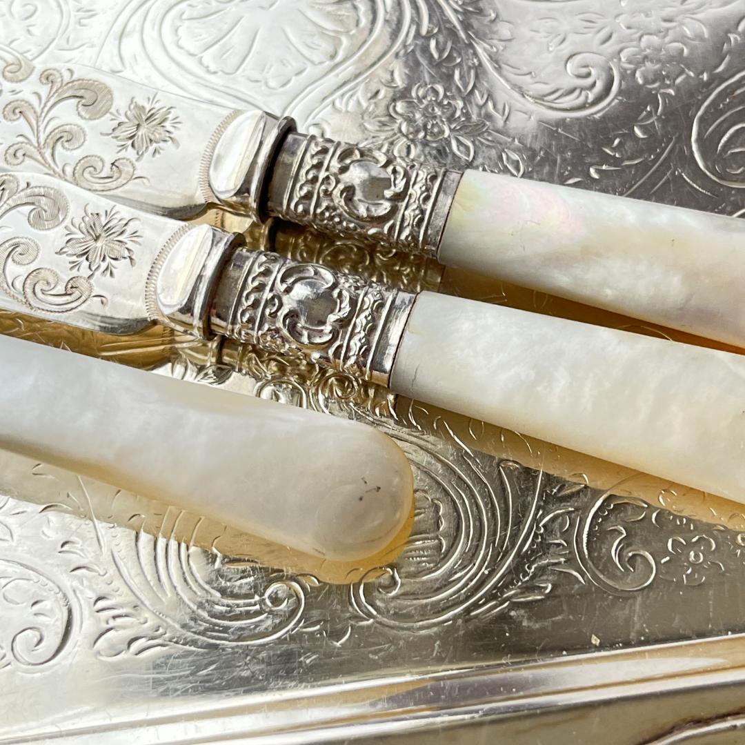 【Saunders & Shepherd】【白蝶貝】カトラリーセット