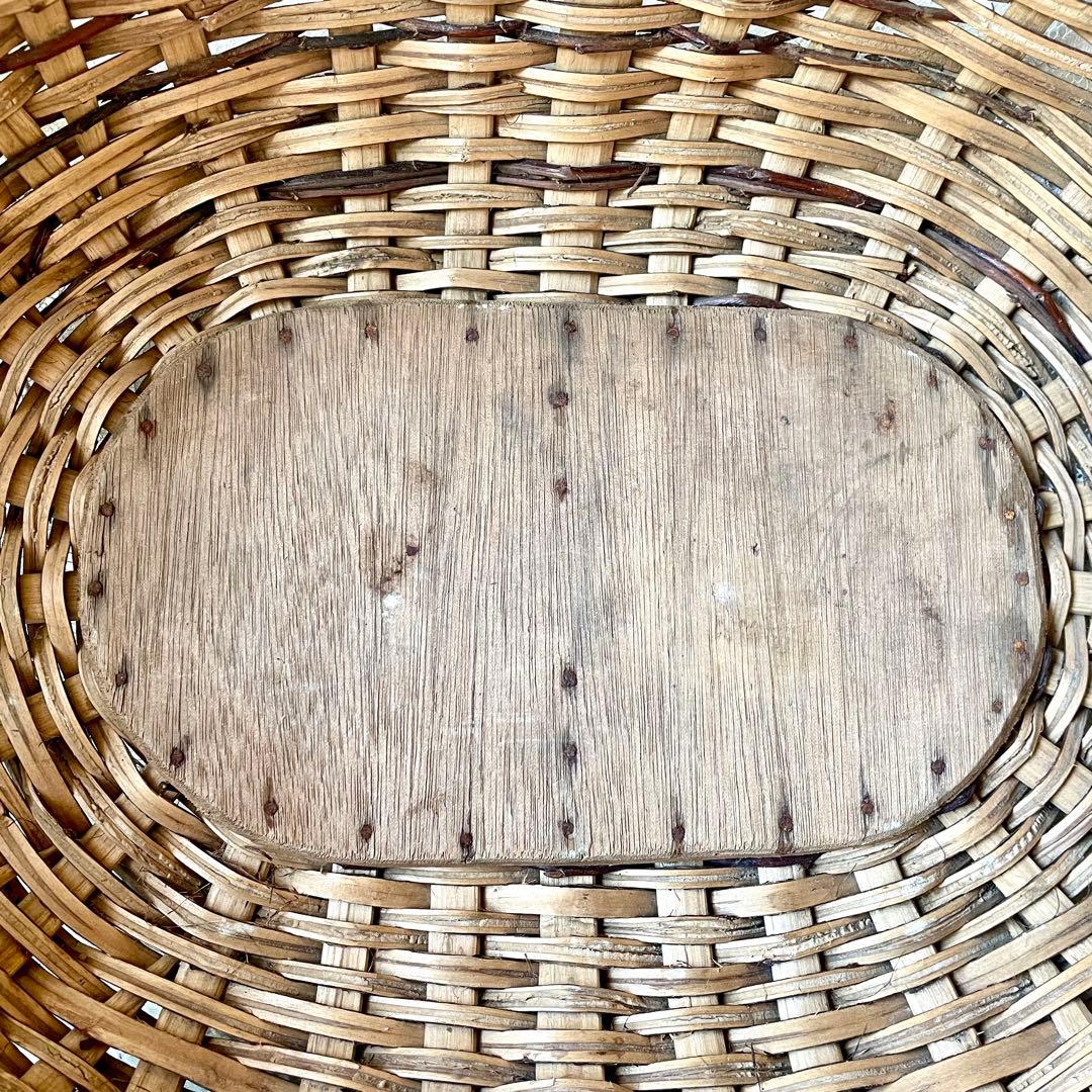 アンティークパニエ　ハンドル付き籠　フランスアンティーク　かごカゴ　赤ずきん