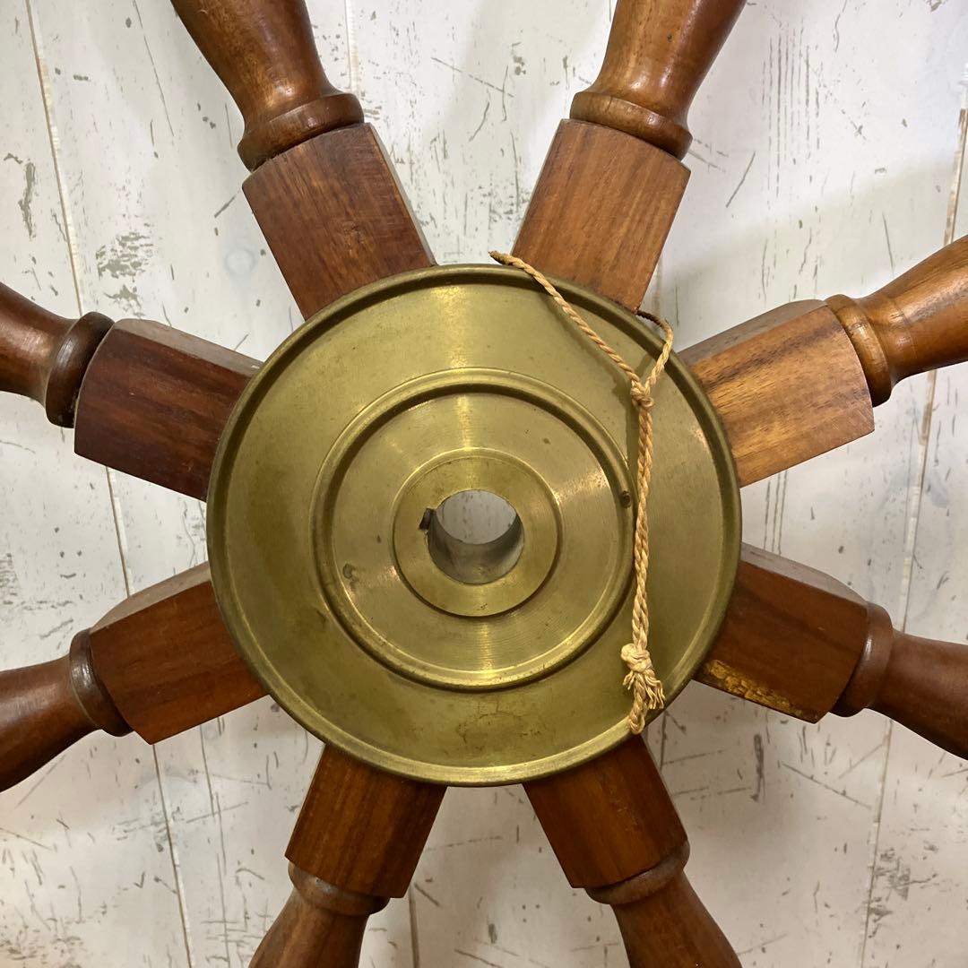 A-壁 木製 船の舵輪 8本ハンドル マリンインテリア 操舵輪 ラット ハンドル
