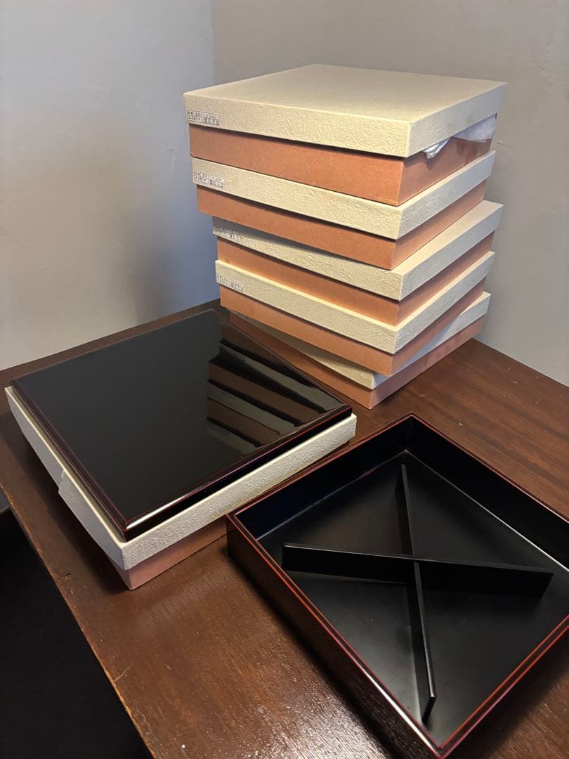 溜め塗り　松花堂弁当　6セット　美品　漆器