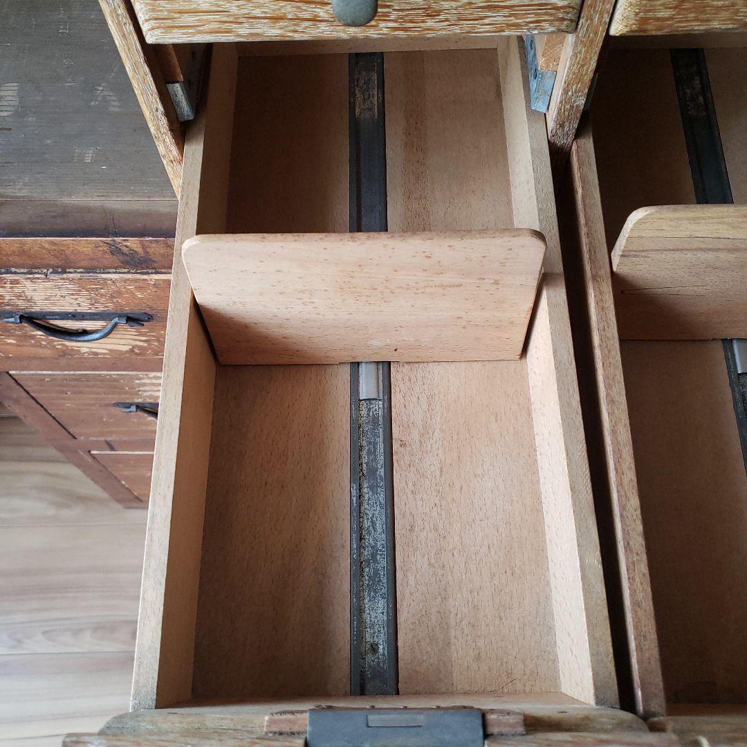 図書館家具　アンティーク　引き出し　古家具　木製　図書館カードケース　収納　無垢