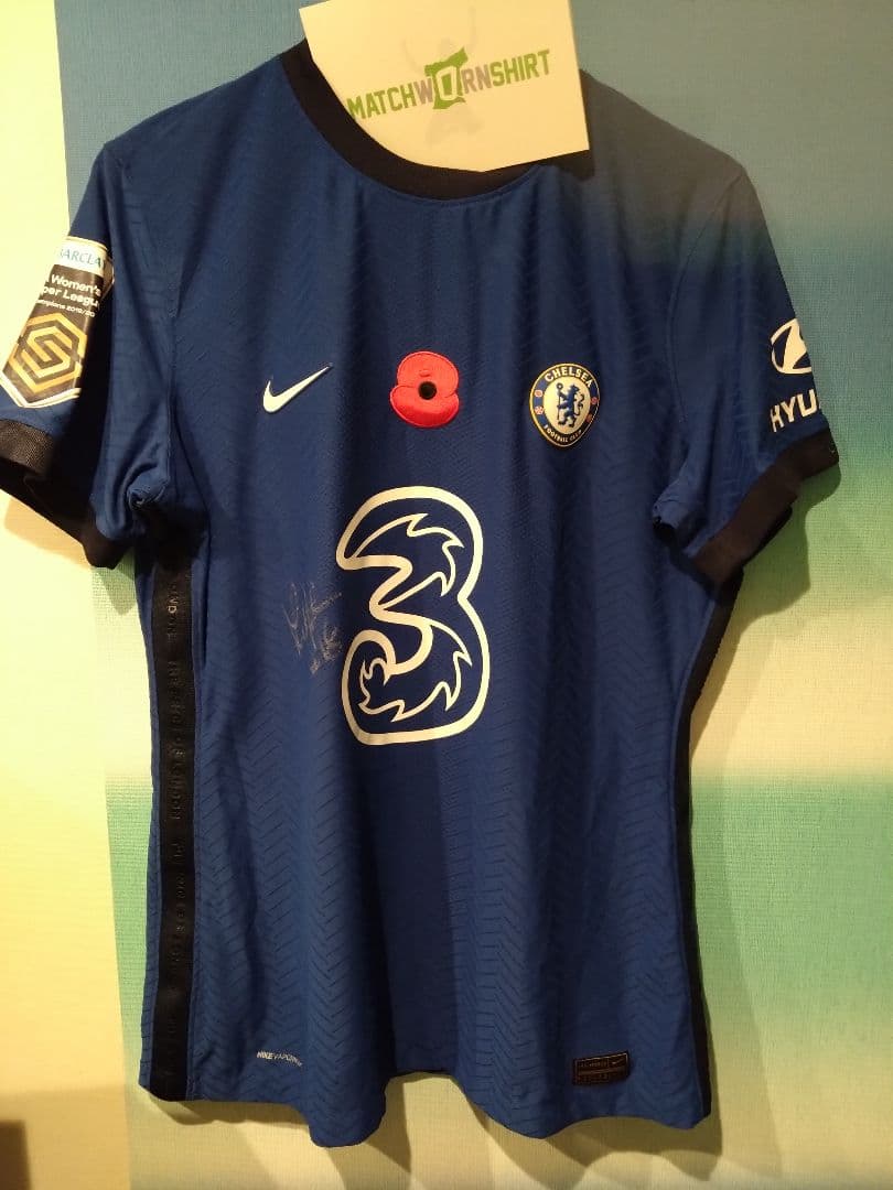 チェルシー女子　実使用ポピーユニフォーム　証明書