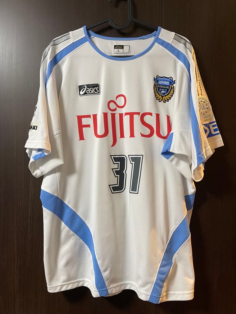 2006 川崎フロンターレ 実着用品 別注 ユニフォーム 西山貴永 + 直筆缶