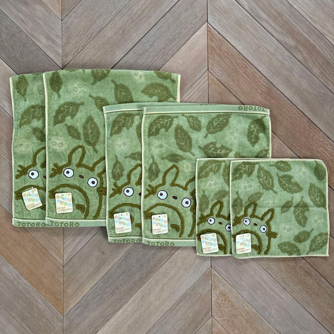 スタジオジブリ となりのトトロ タオル 6枚セット タオルセット6枚組（緑色）