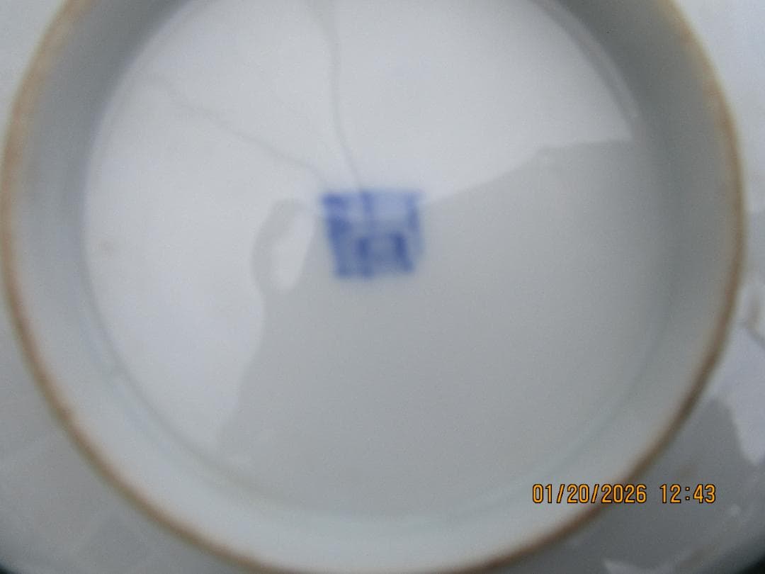 古伊万里　明治頃の焼き物　楕円形　食器皿　無傷　染付　10枚