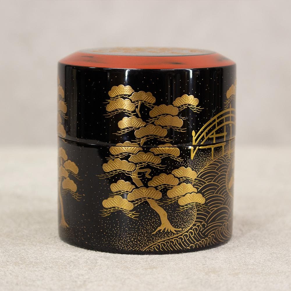 中谷秀斎 住吉蒔絵 茶器 棗 螺鈿装飾 茶道具 共箱