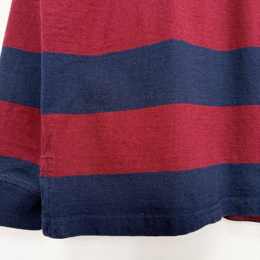 POLO Ralph Lauren ボーダーフード付 ラガーシャツ S87b