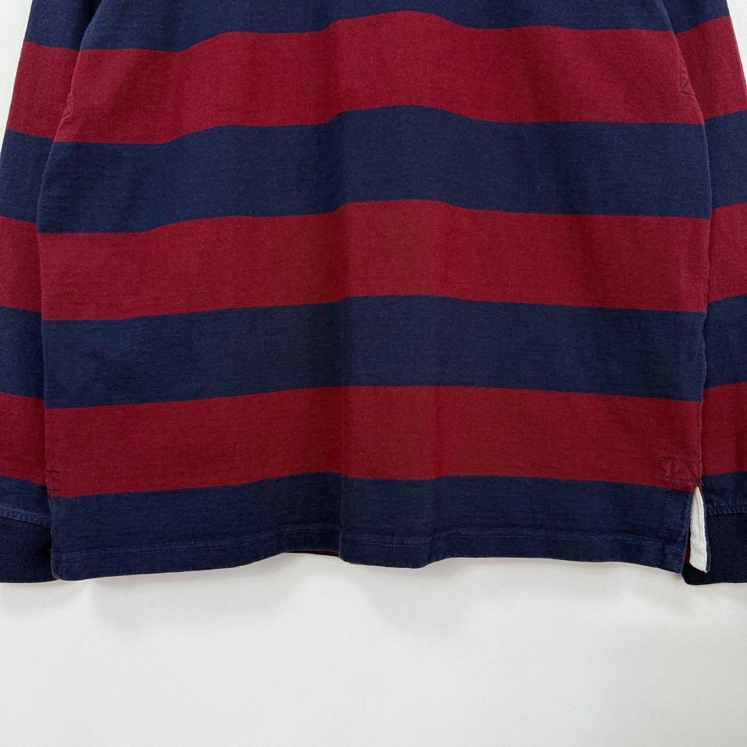 POLO Ralph Lauren ボーダーフード付 ラガーシャツ S87b
