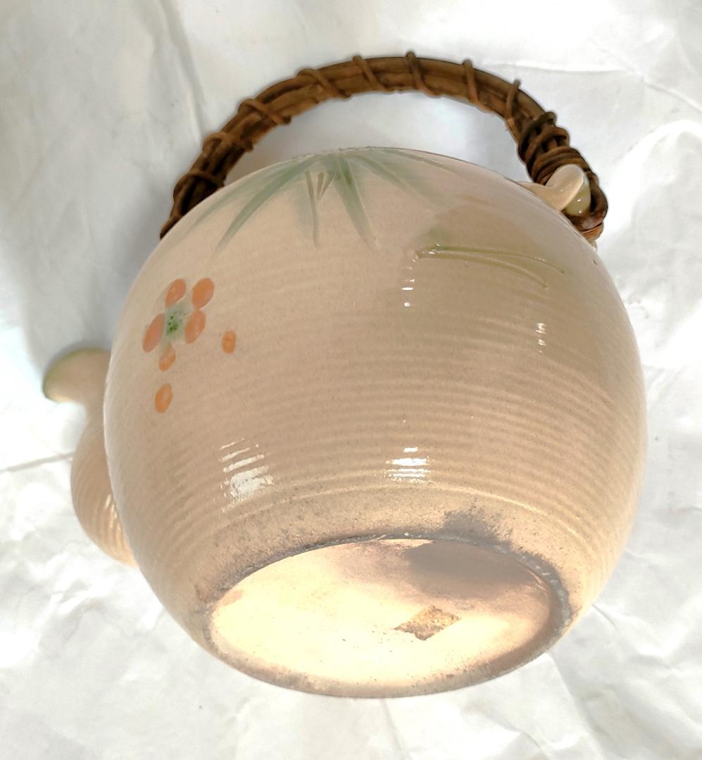 陶器 急須 梅・笹・松葉 レトロ Ae-304