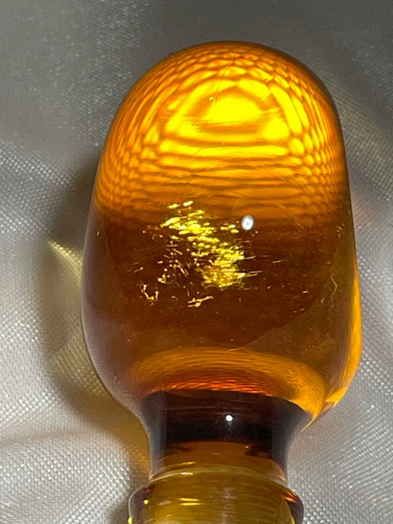 【希少】　【美品】　カガミクリスタル　色被切子デキャンタ　花模様　カットガラス