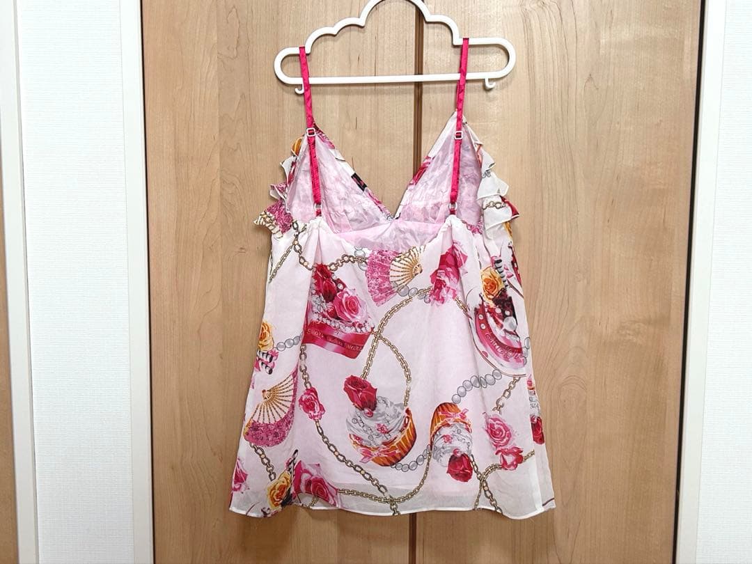 MARS♡タグ付き♡ローズケーキ柄キャミトップス♡柄の配置厳選♡白×ピンク