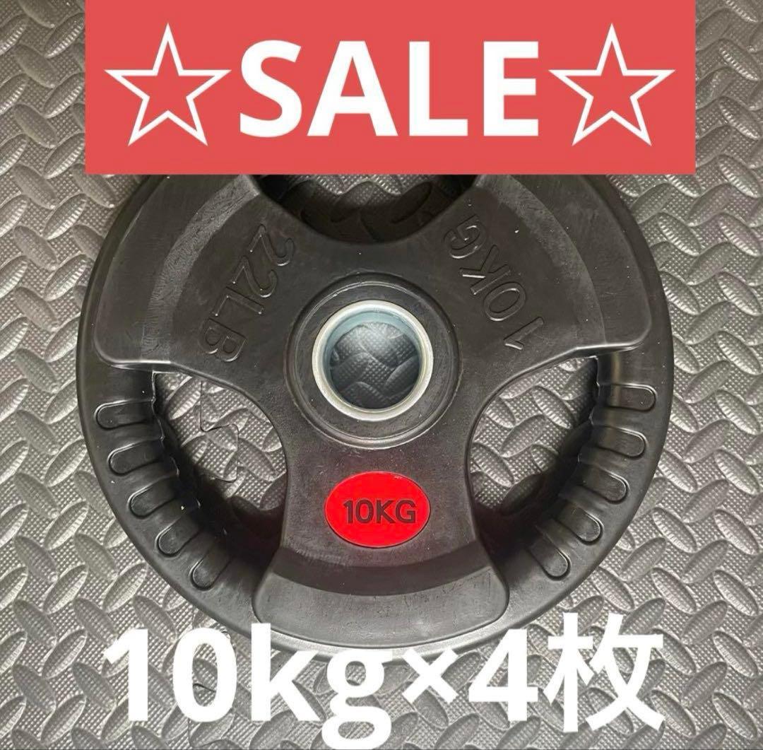 ■4月限定■ラバー バーベルプレート計20kgセット(10kg×2枚) 50m