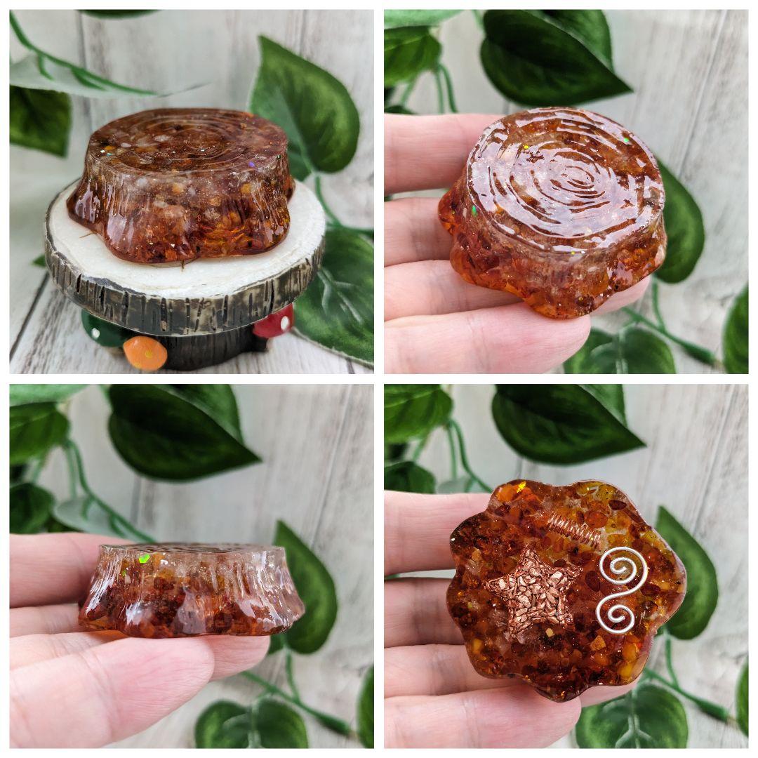 【つねりん】グリーンクォーツのリボンいっぱいツリー形オルゴ☆他５点