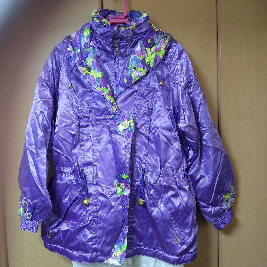 紫色ナイロン製スキーウェア（女性用）Lサイズ