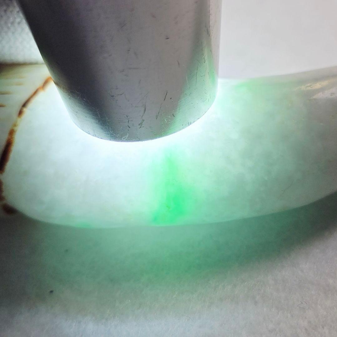 古美術 翡翠 氷糯 辣緑 手彫 龍頭紋 獣牙形 根付 玉佩 玉衝牙 お守り 美品