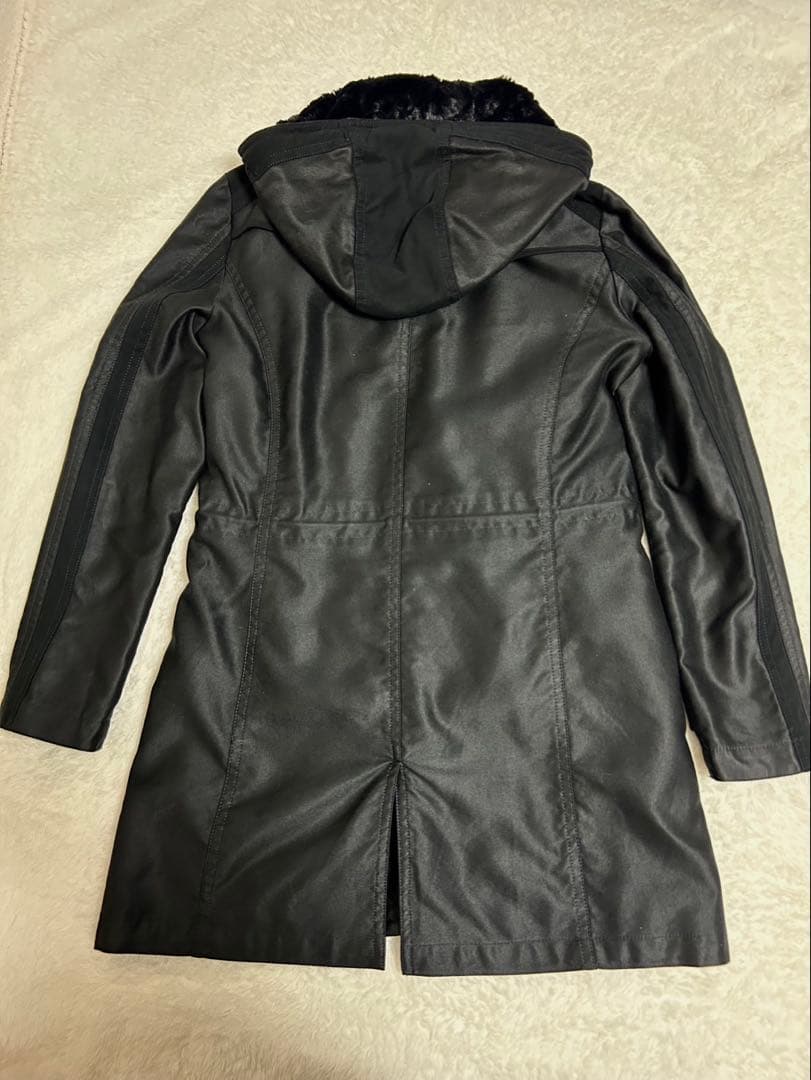 5351 プールオム ブラック モッズコート サイズS