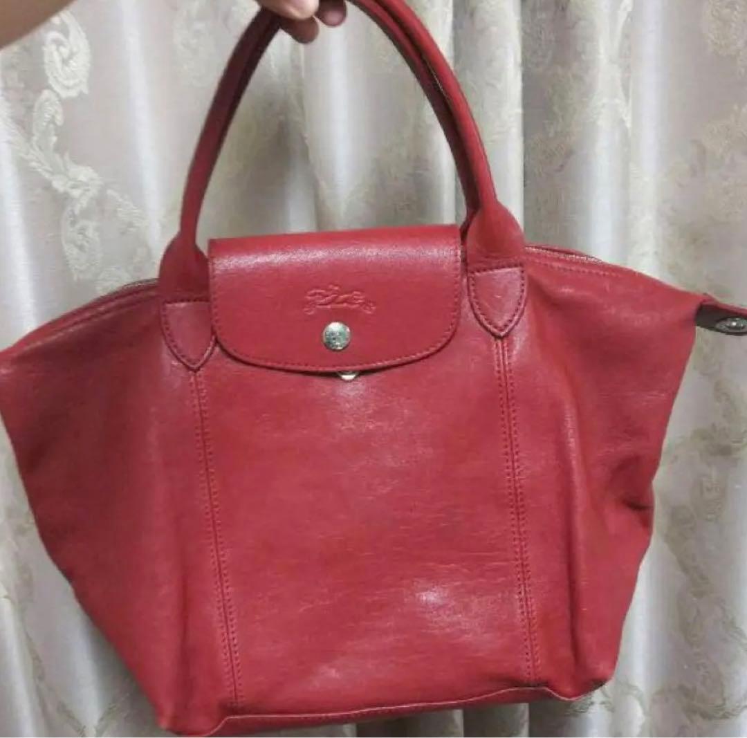 ロンシャン キュイール レザーハンドバッグ