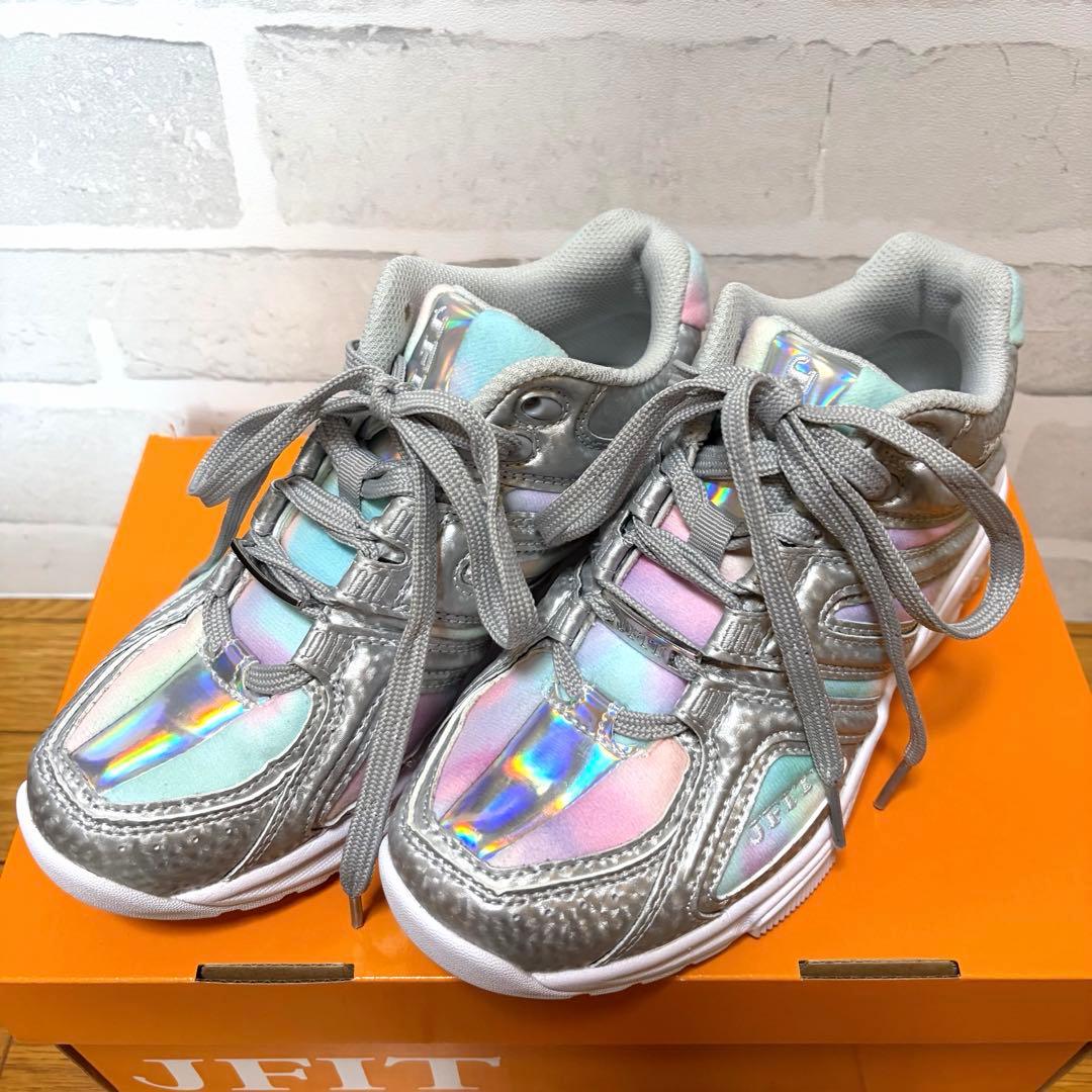 【JFIT 】フィットネスシューズ JF-Neo シルバー 22.5cm