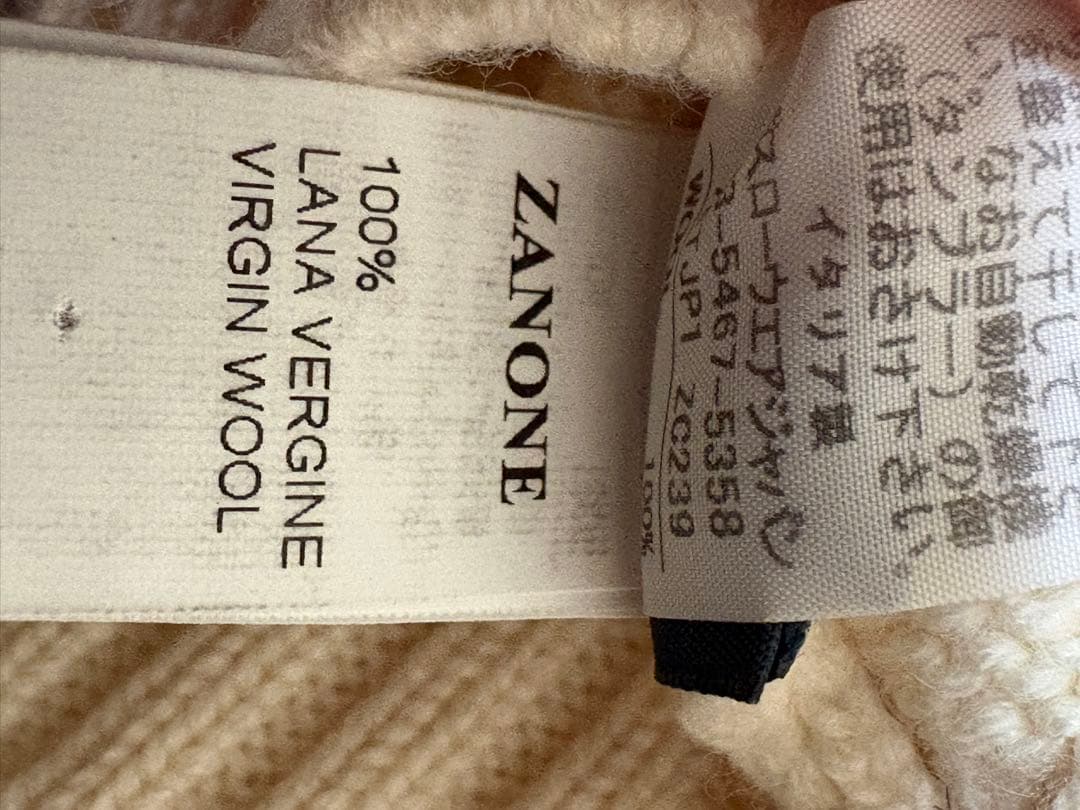 ザノーネ　5G 5ゲージ　タートルネック　ニット　アイボリー　46サイズ