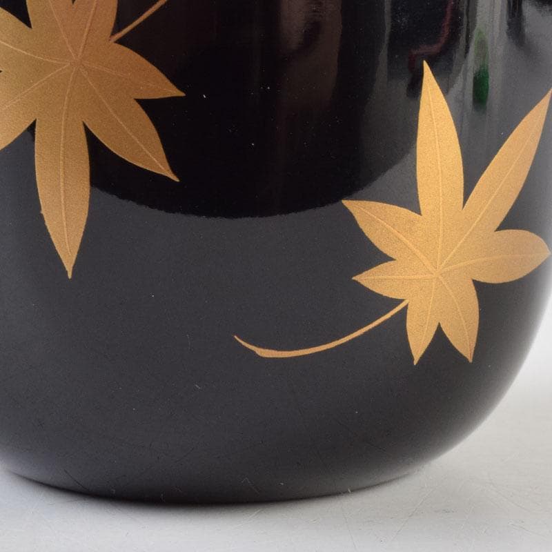 茶道具　黒塗　春秋蒔絵　棗　時代箱　V　8762