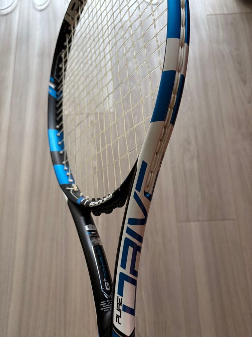 テニスラケット 緑/黄色 中型グリップ