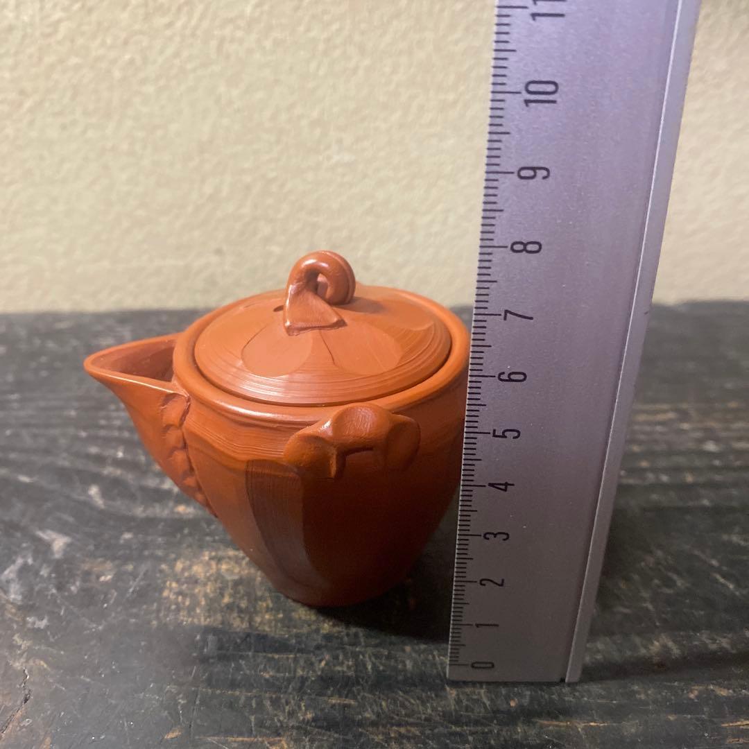 杉江木仙作　常滑急須 小型 朱泥　宝瓶　茶注B