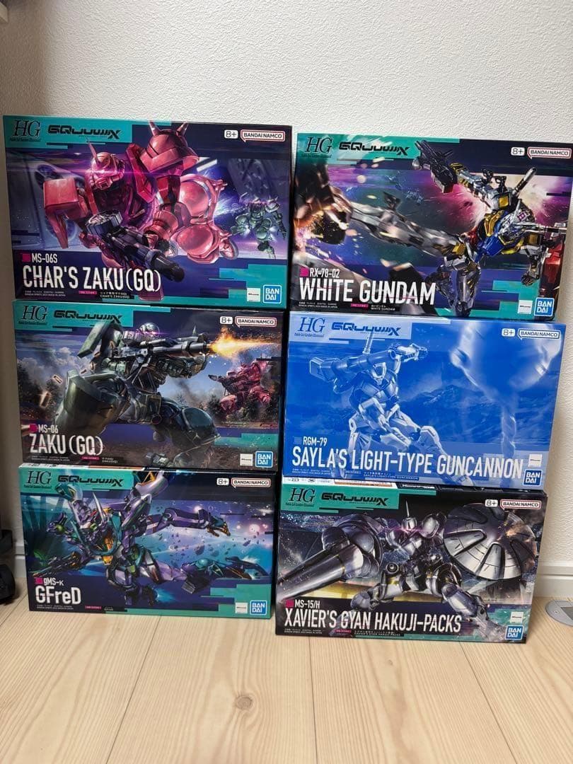HG 白いガンダム 軽キャノン ジフレド ギャン シャア専用ザク ザクGQ 6点