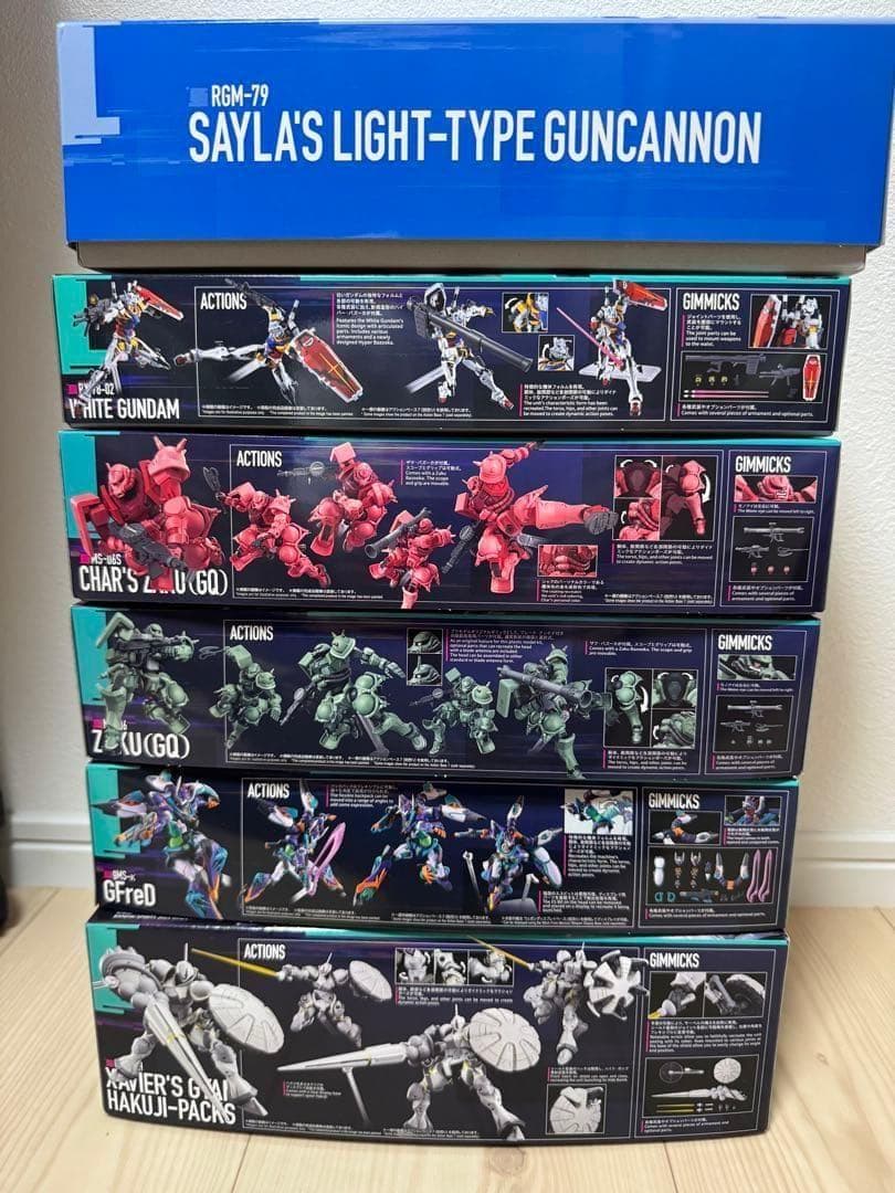 HG 白いガンダム 軽キャノン ジフレド ギャン シャア専用ザク ザクGQ 6点